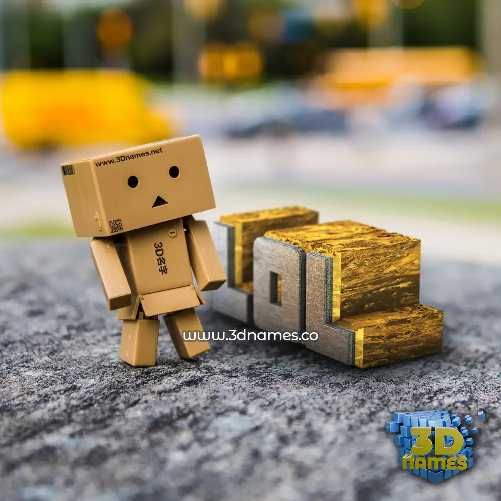 lol in Hello Danbo style - 3D name wallpaper