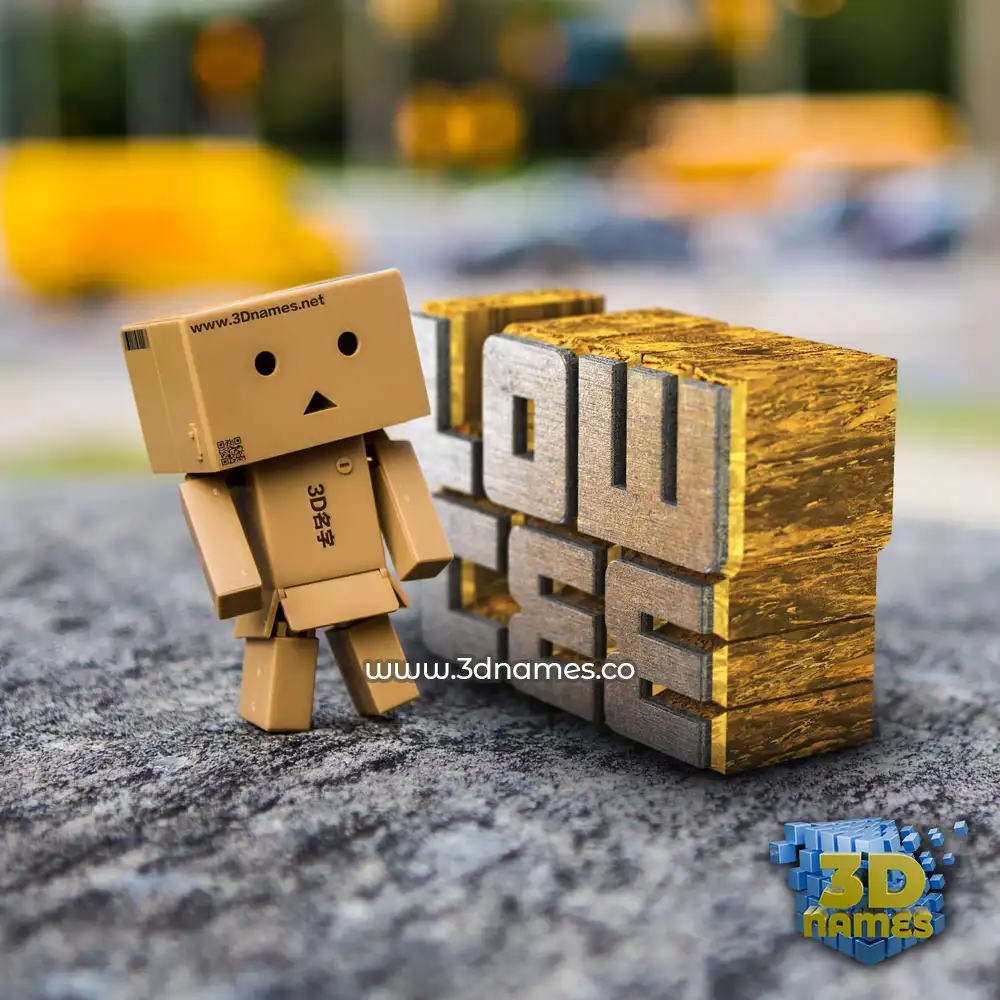 low cee in Hello Danbo style - 3D name wallpaper