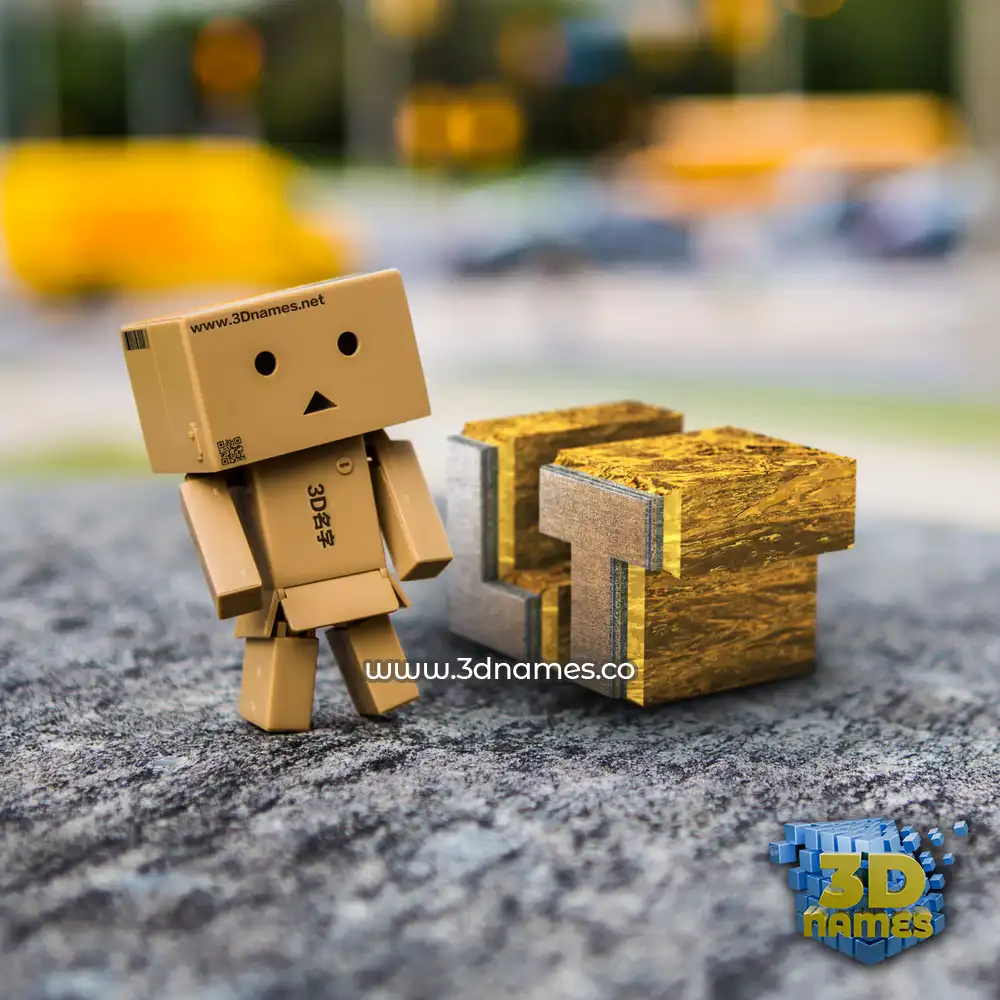 lt in Hello Danbo style - 3D name wallpaper