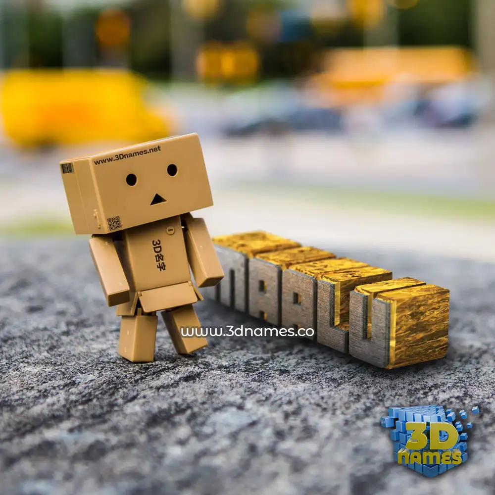 maalu in Hello Danbo style - 3D name wallpaper
