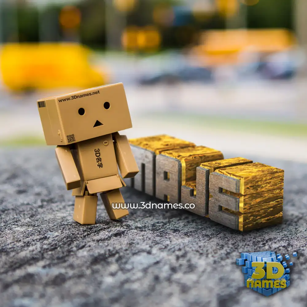 maje in Hello Danbo style - 3D name wallpaper