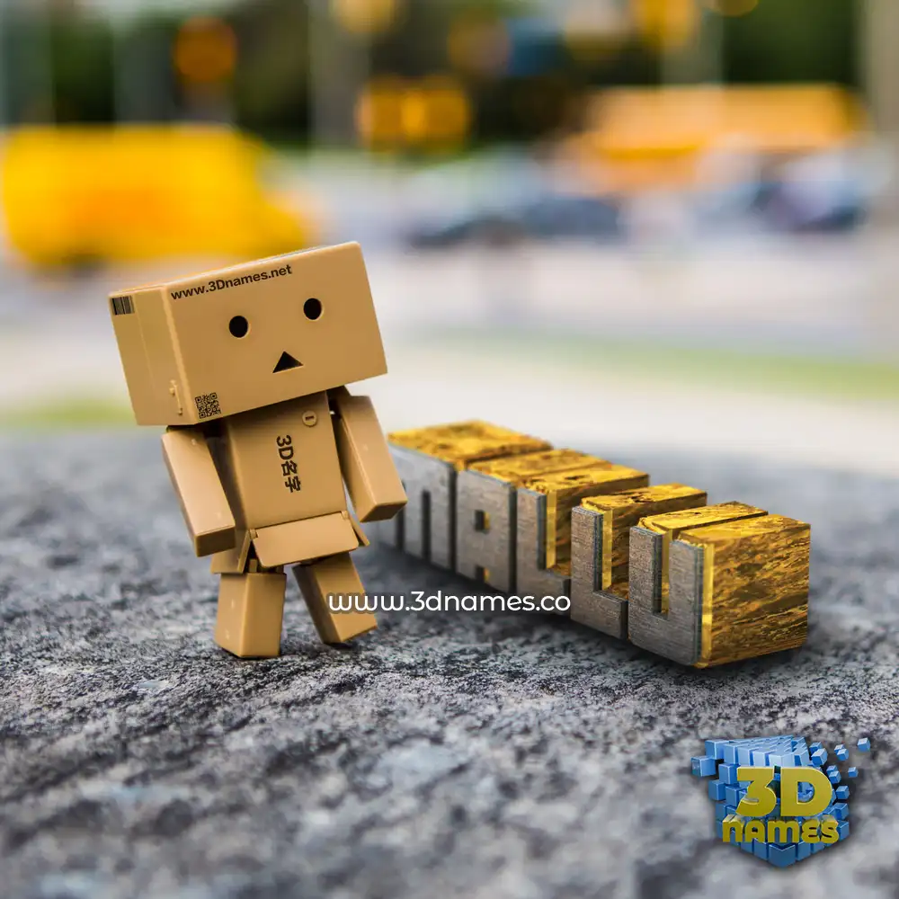 mallu in Hello Danbo style - 3D name wallpaper