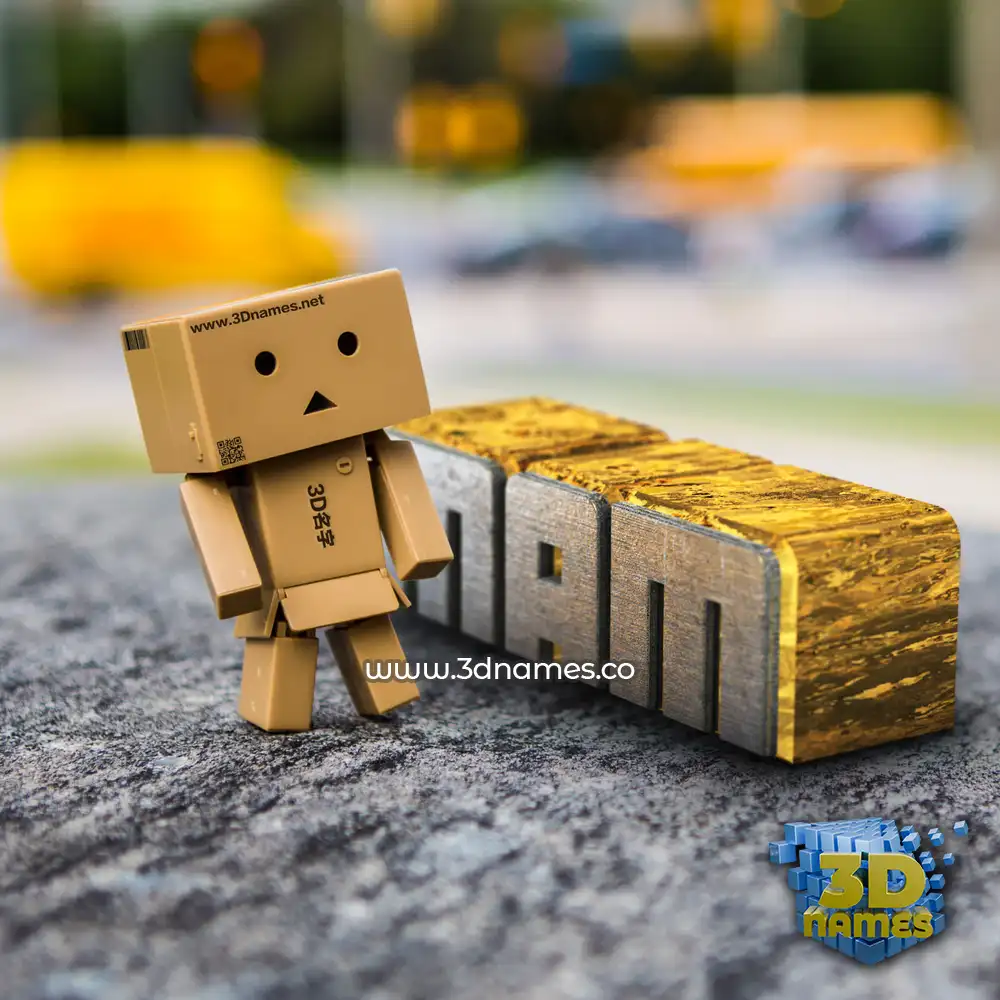 mam in Hello Danbo style - 3D name wallpaper