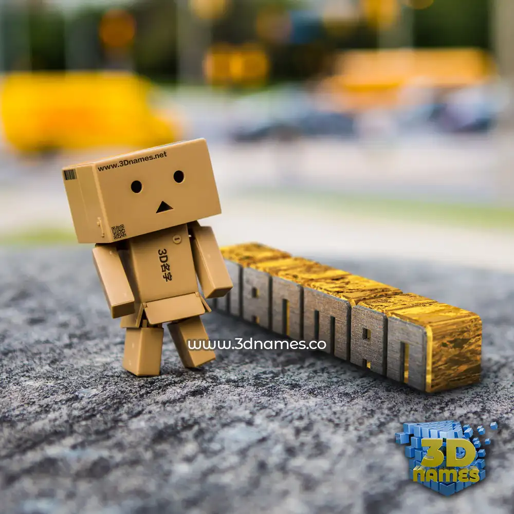 manman in Hello Danbo style - 3D name wallpaper