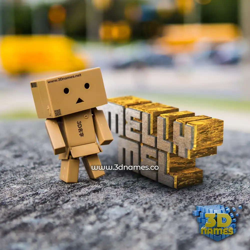 melly mel in Hello Danbo style - 3D name wallpaper