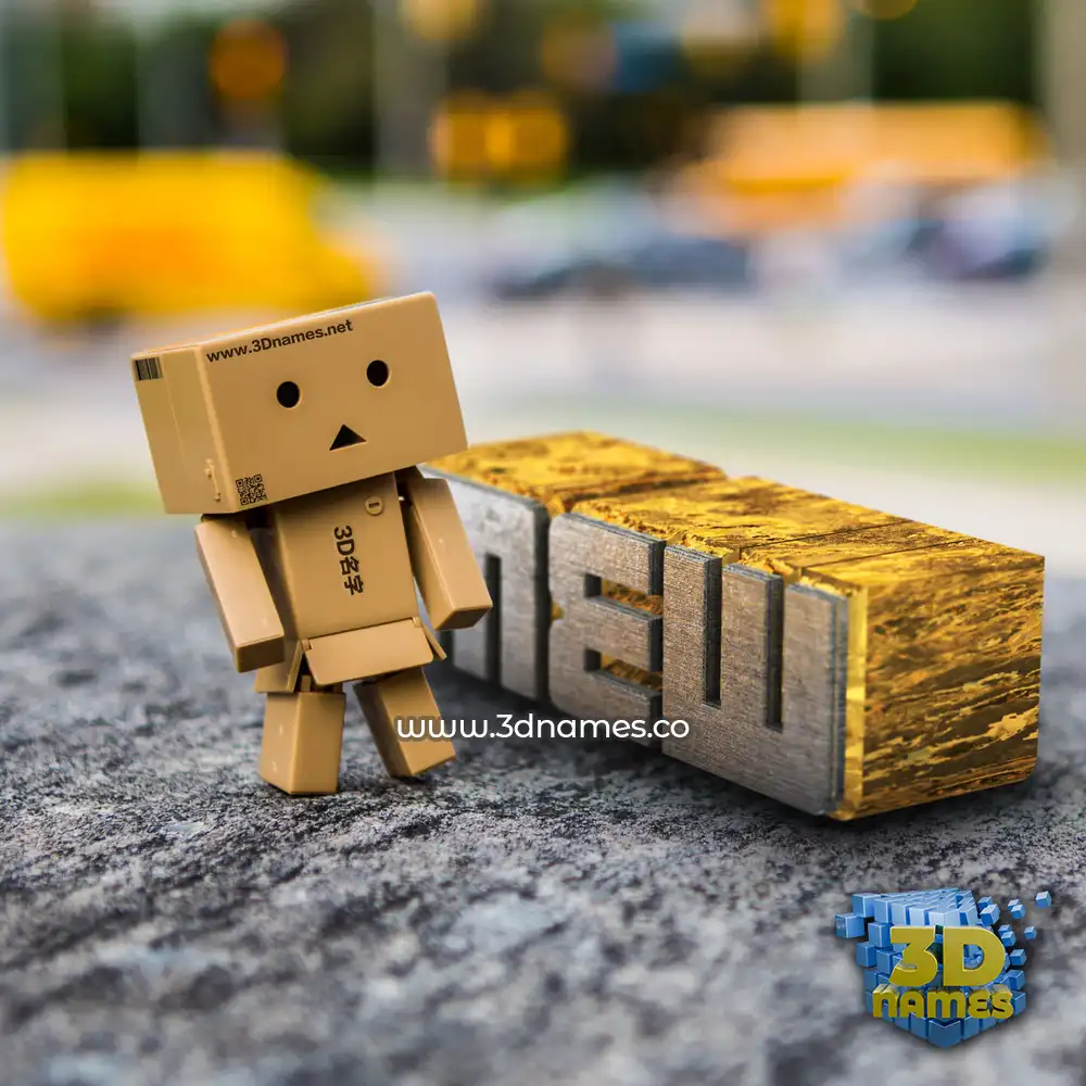 mew in Hello Danbo style - 3D name wallpaper