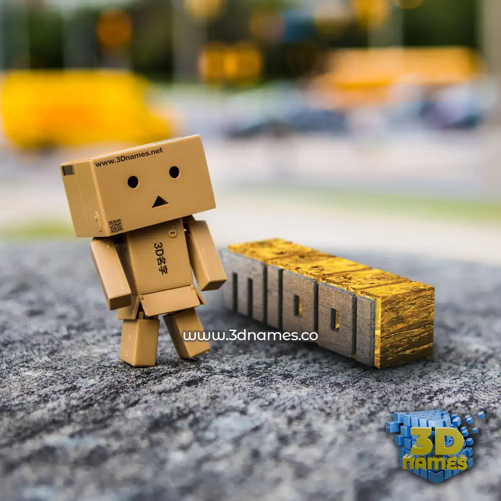 middi in Hello Danbo style - 3D name wallpaper