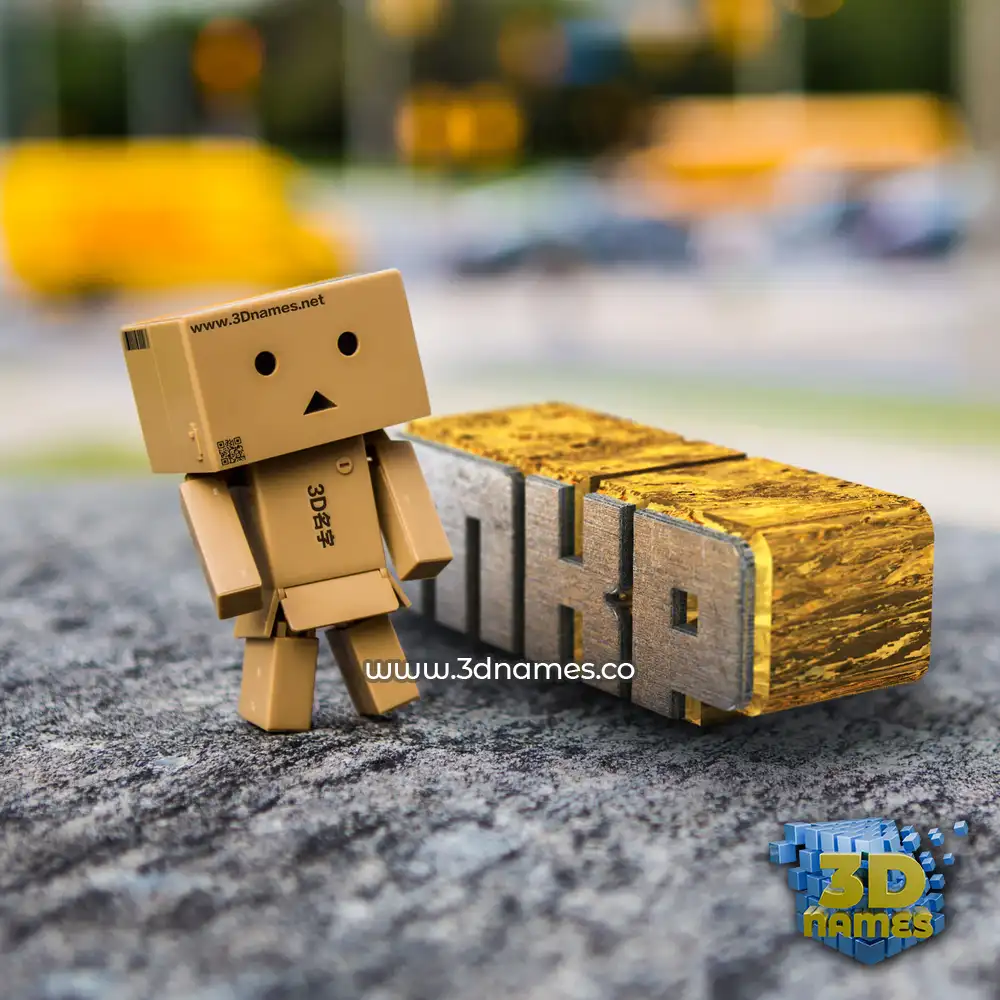 mkp in Hello Danbo style - 3D name wallpaper