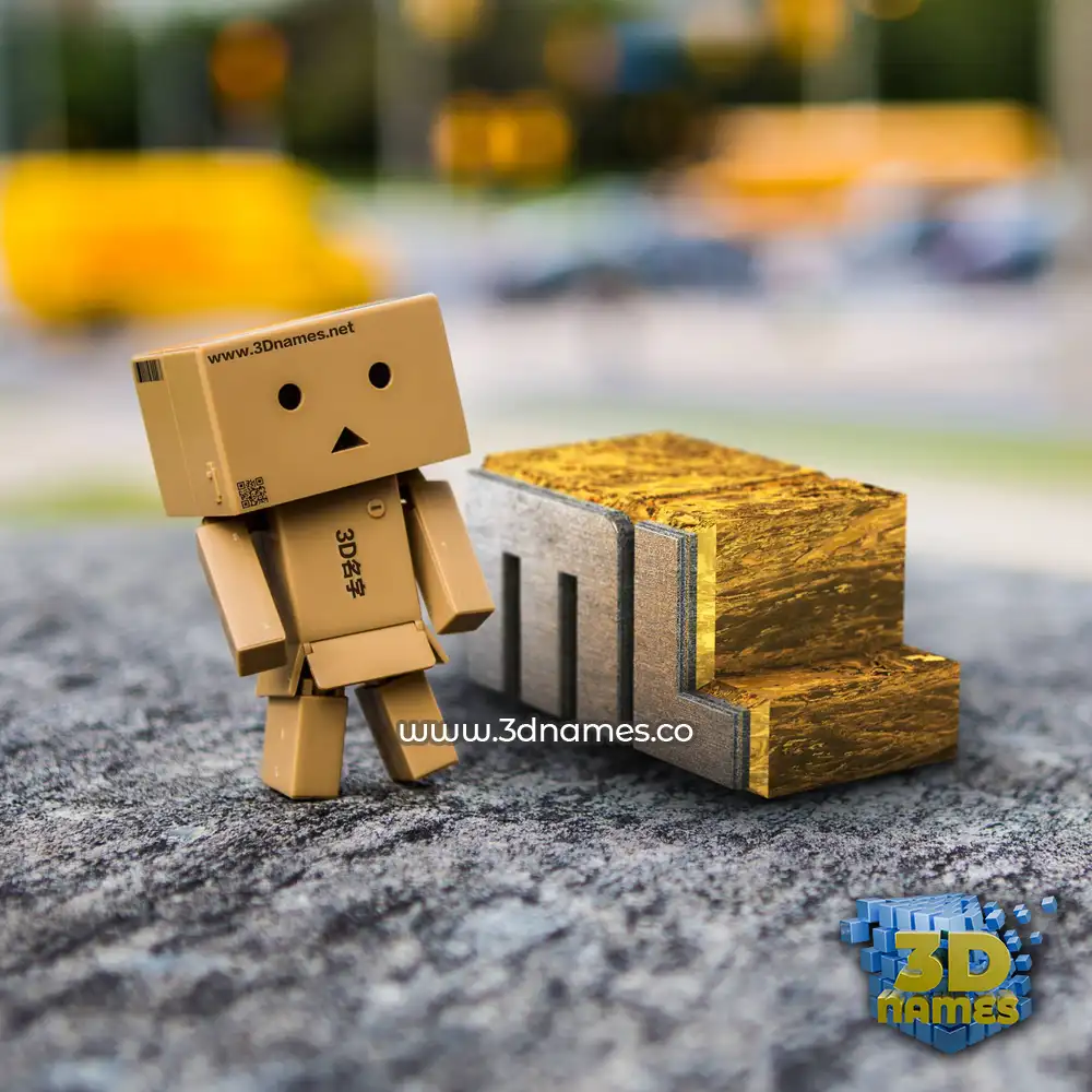 ml in Hello Danbo style - 3D name wallpaper