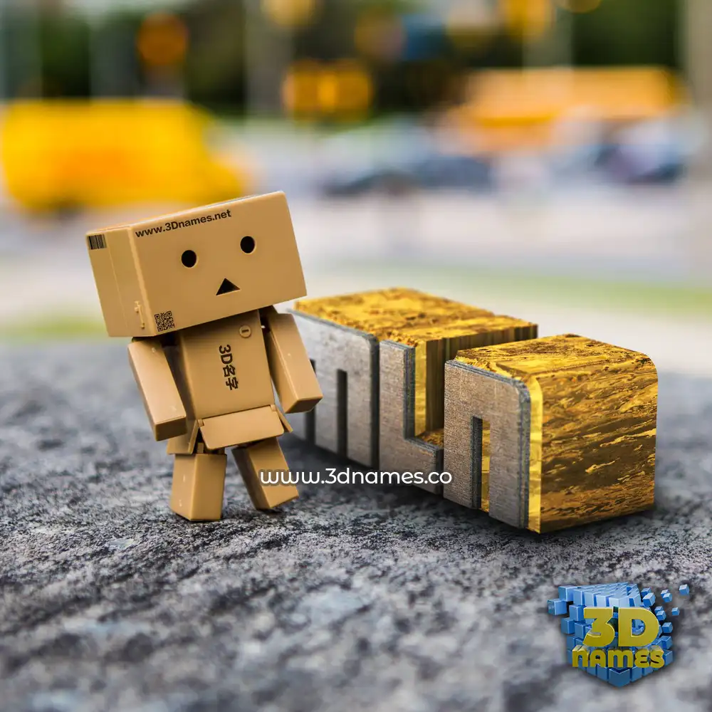 mln in Hello Danbo style - 3D name wallpaper