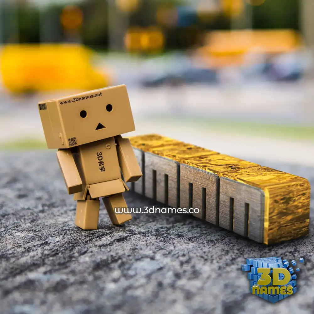mmmm in Hello Danbo style - 3D name wallpaper