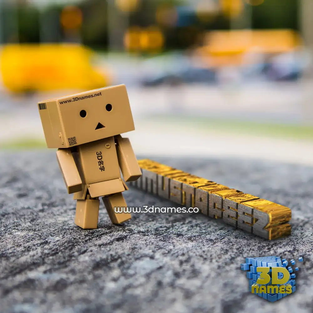 mmustafeez in Hello Danbo style - 3D name wallpaper