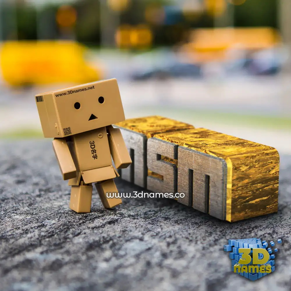 msm in Hello Danbo style - 3D name wallpaper