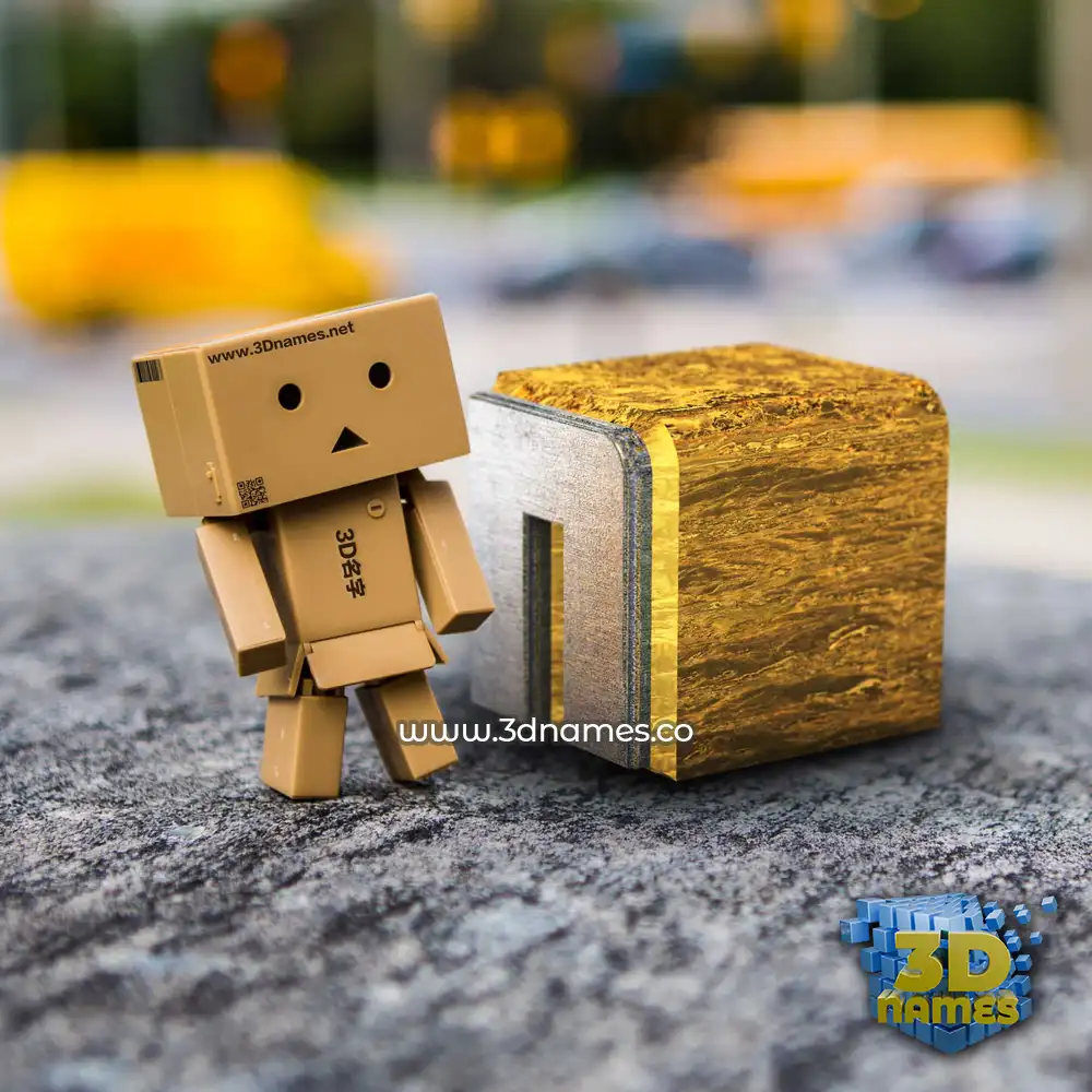 n in Hello Danbo style - 3D name wallpaper