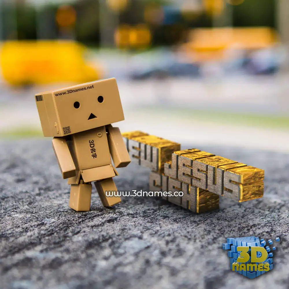 new jesus fish in Hello Danbo style - 3D name wallpaper