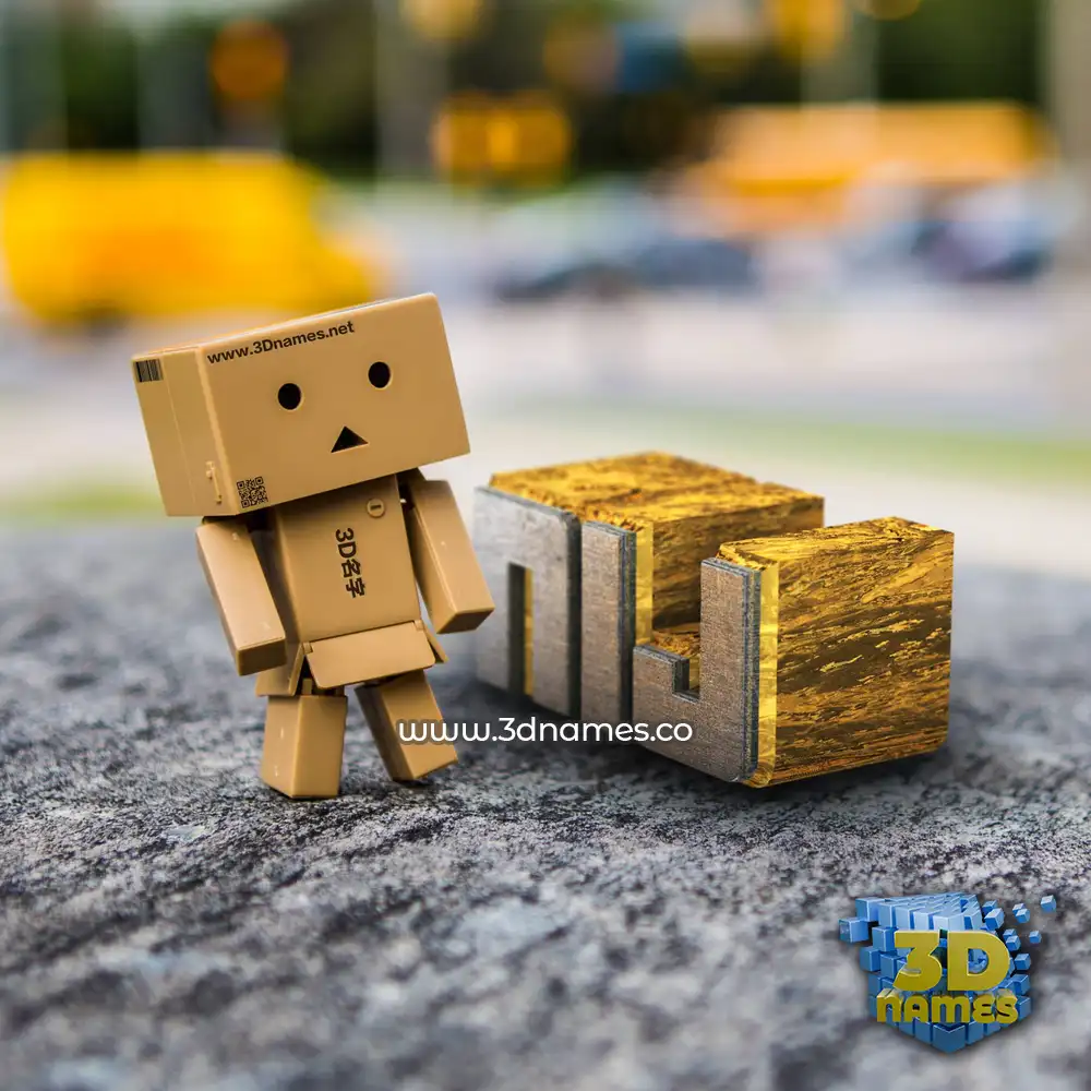 nij in Hello Danbo style - 3D name wallpaper