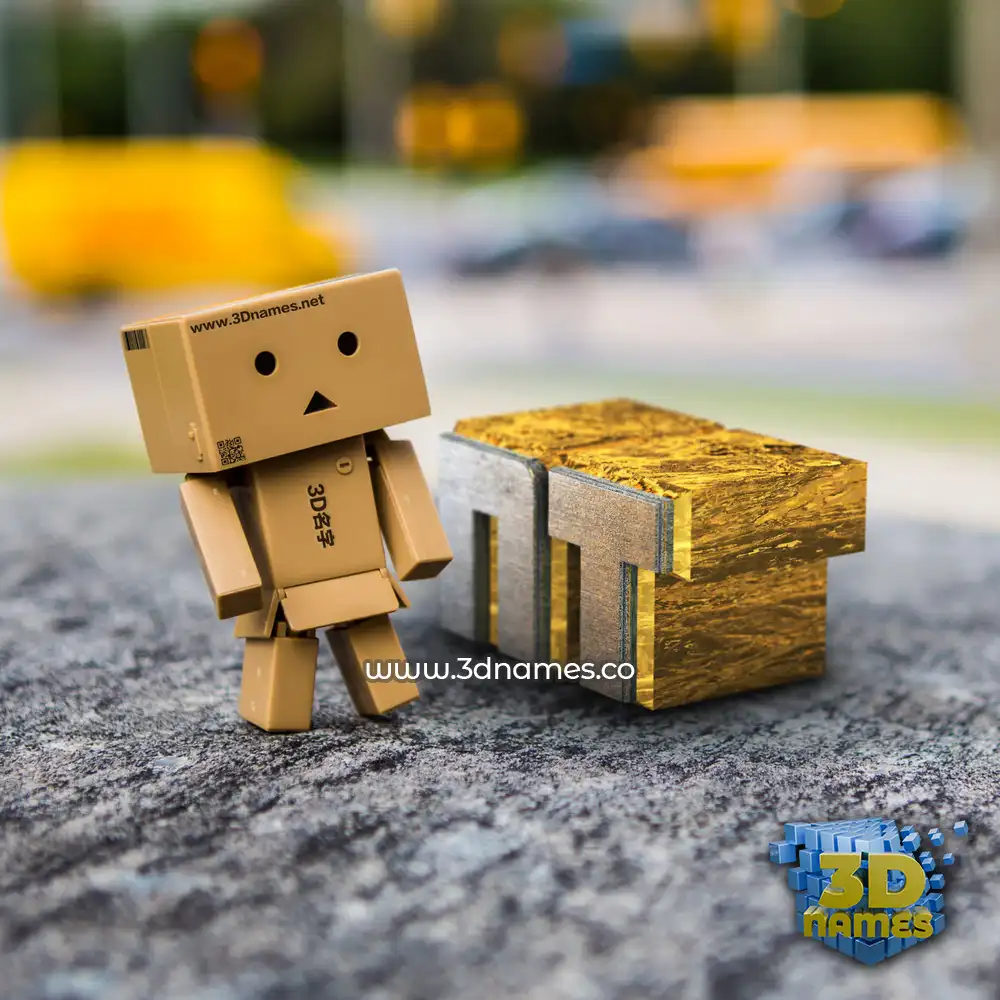 nt in Hello Danbo style - 3D name wallpaper