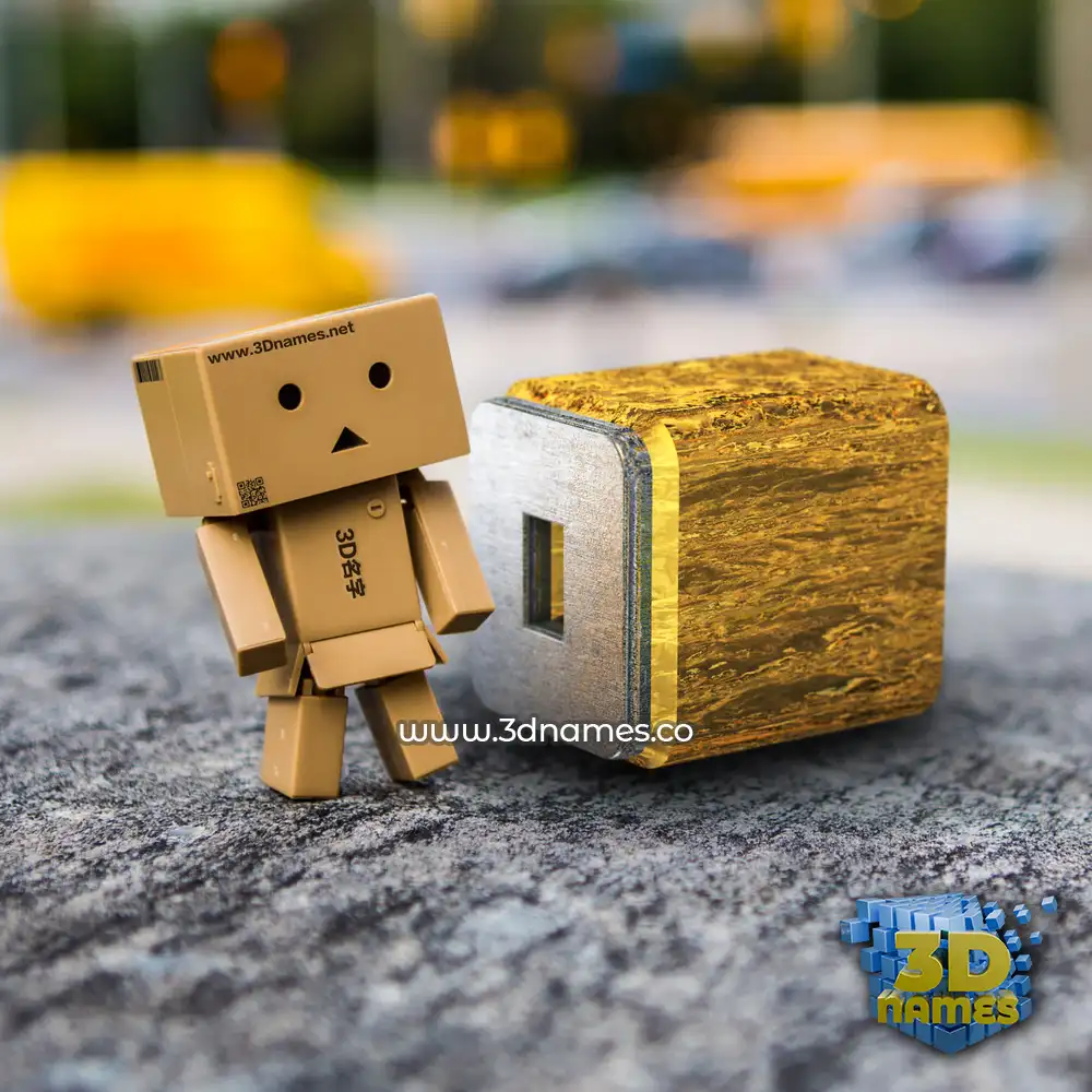 o in Hello Danbo style - 3D name wallpaper