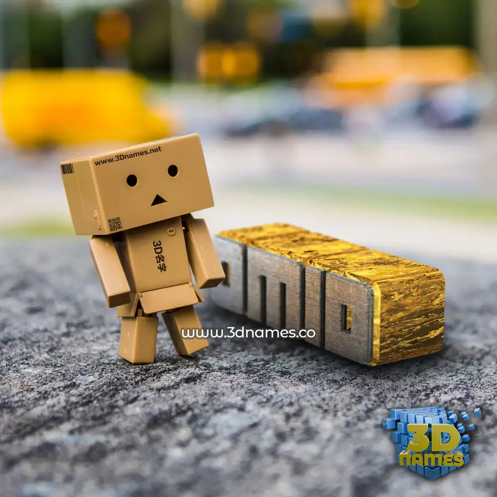 omid in Hello Danbo style - 3D name wallpaper