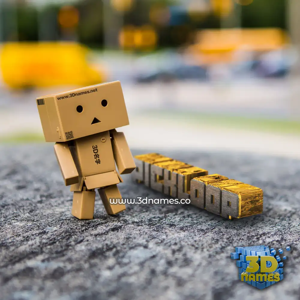 pickloop in Hello Danbo style - 3D name wallpaper