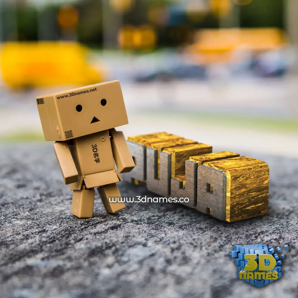 puja in Hello Danbo style - 3D name wallpaper