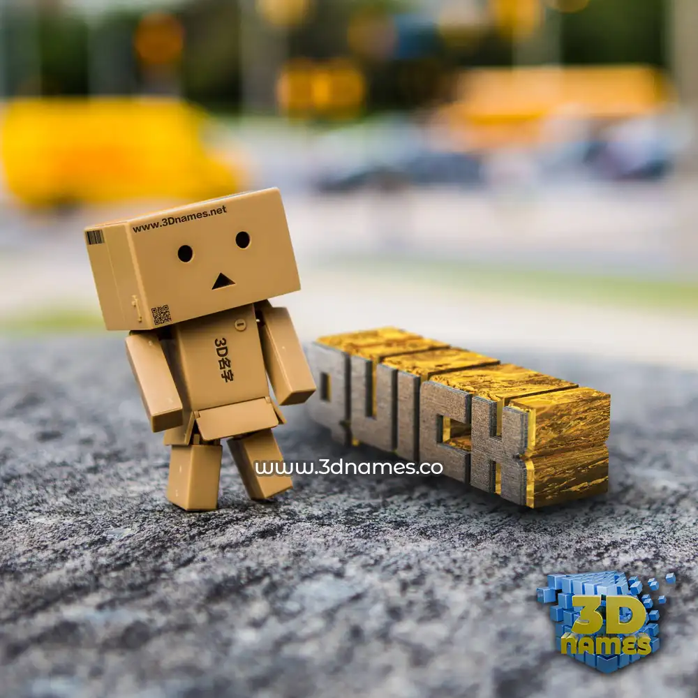 quick in Hello Danbo style - 3D name wallpaper