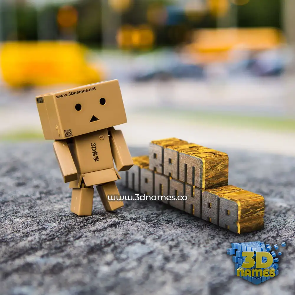 ram manohar in Hello Danbo style - 3D name wallpaper