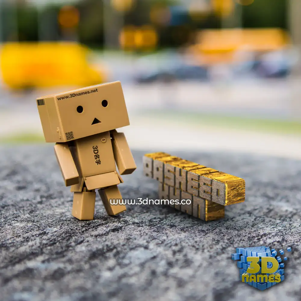 rasheed khan in Hello Danbo style - 3D name wallpaper