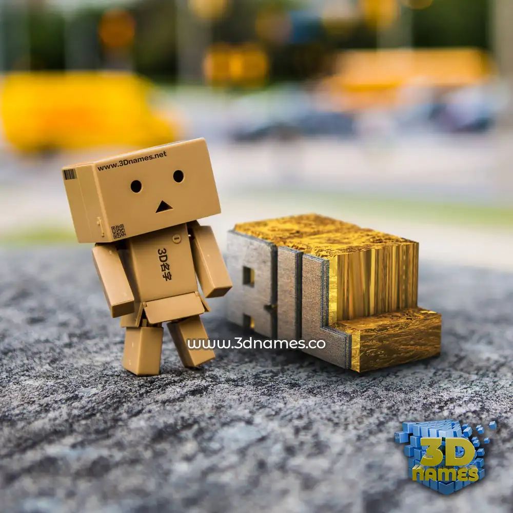 ril in Hello Danbo style - 3D name wallpaper