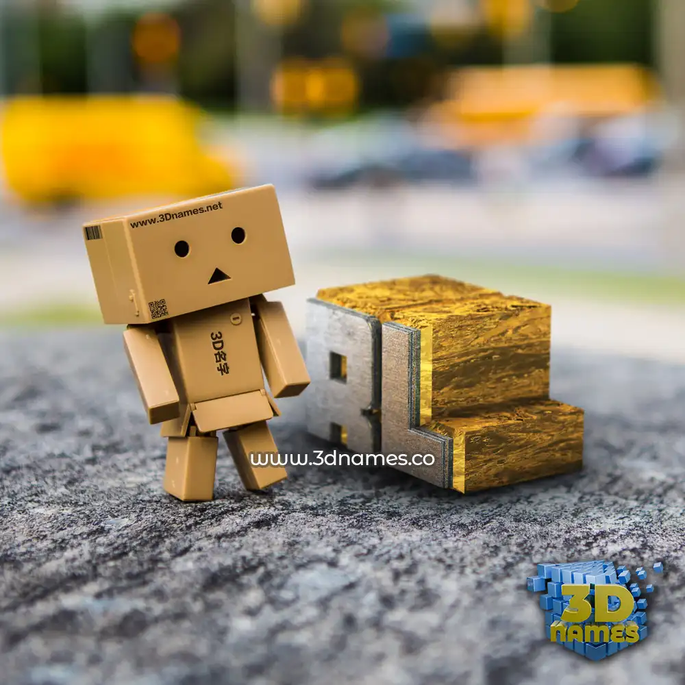 rl in Hello Danbo style - 3D name wallpaper