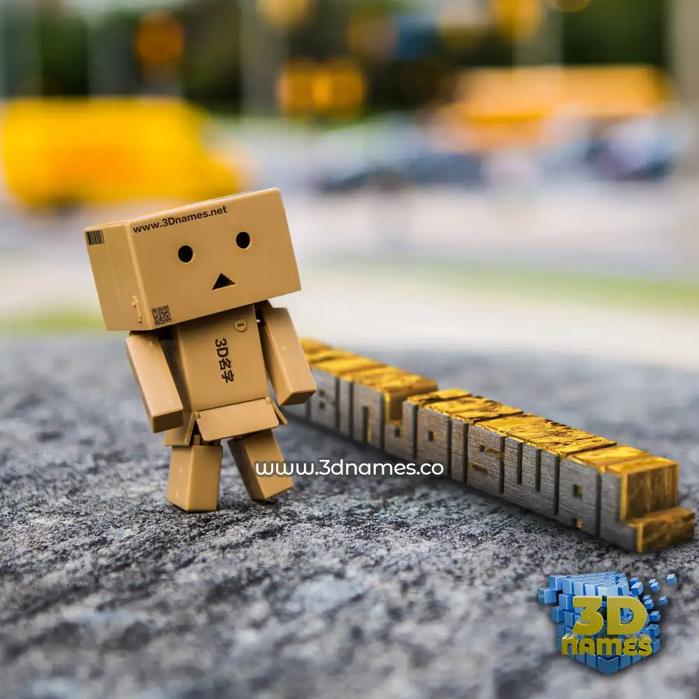 robinjaiswal in Hello Danbo style - 3D name wallpaper