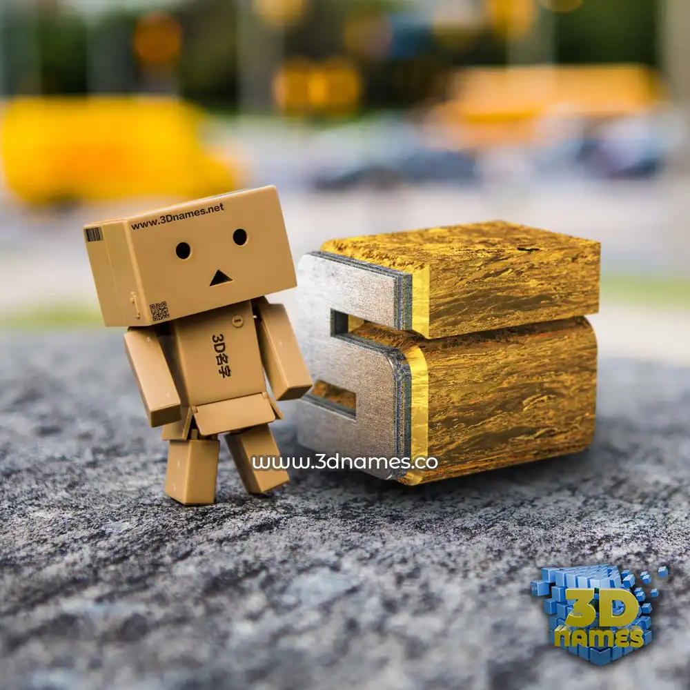 s in Hello Danbo style - 3D name wallpaper