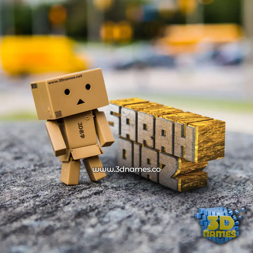 sarah diaz in Hello Danbo style - 3D name wallpaper