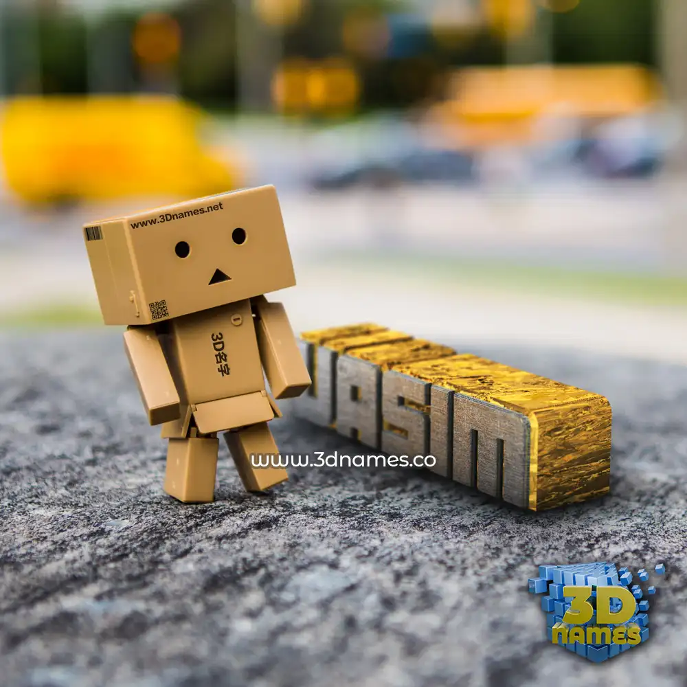 vasim in Hello Danbo style - 3D name wallpaper
