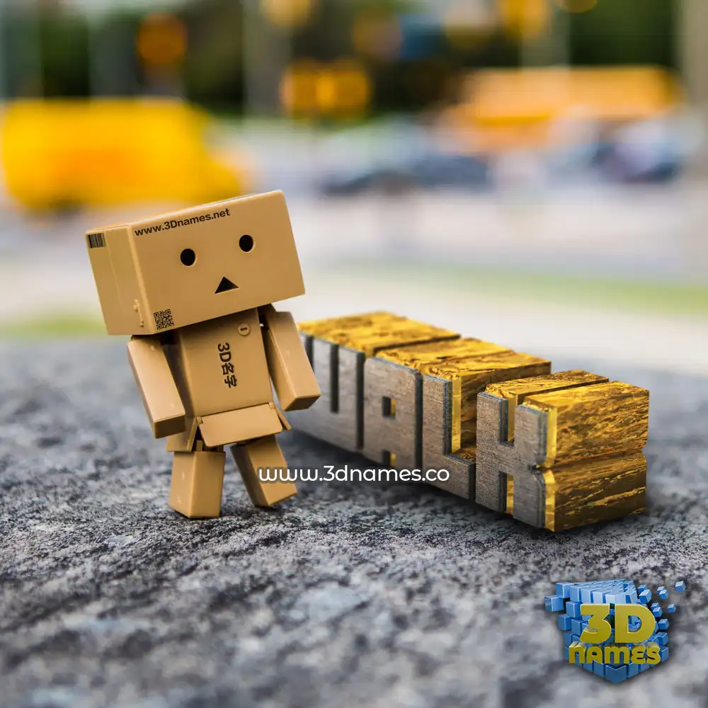 walk in Hello Danbo style - 3D name wallpaper