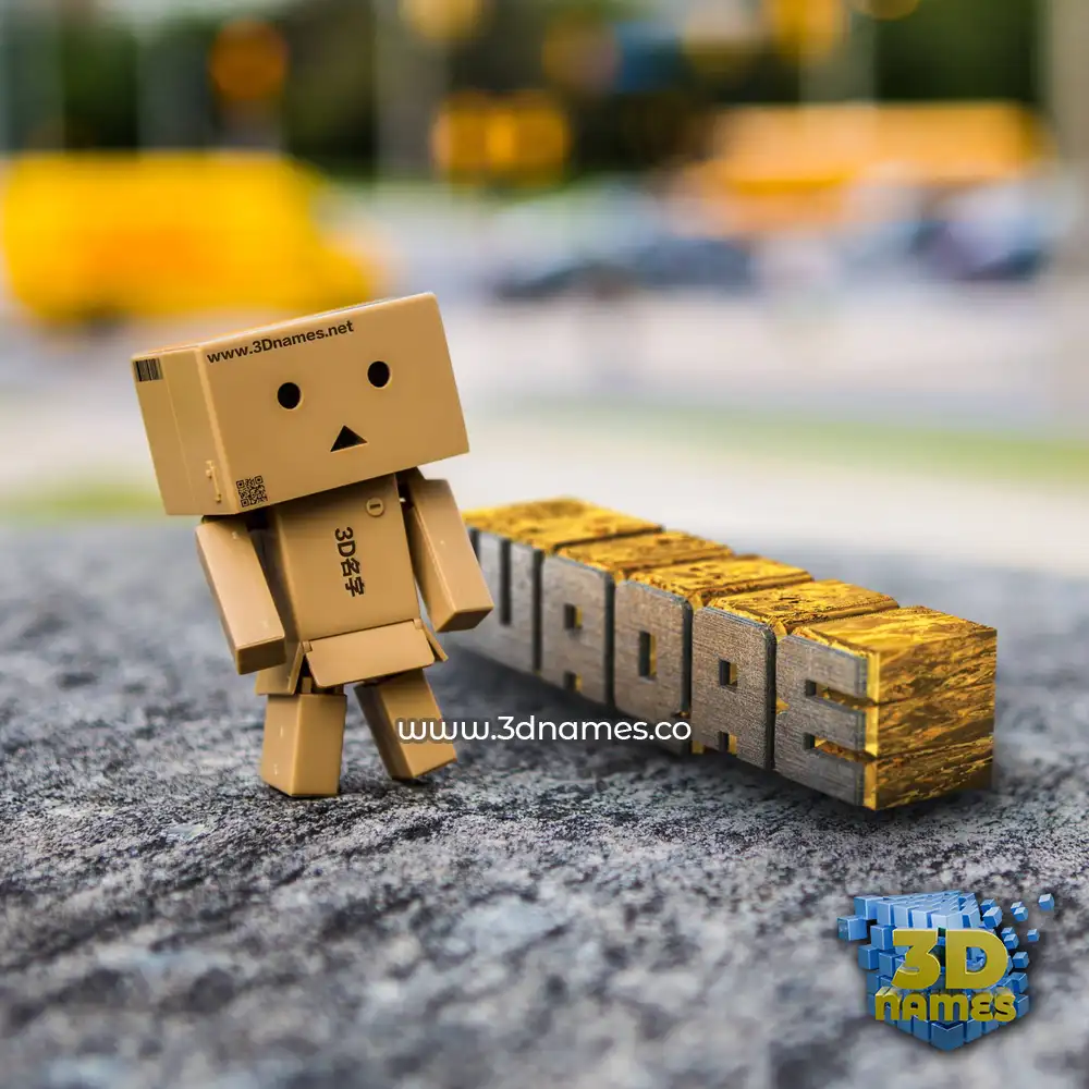 waqae in Hello Danbo style - 3D name wallpaper