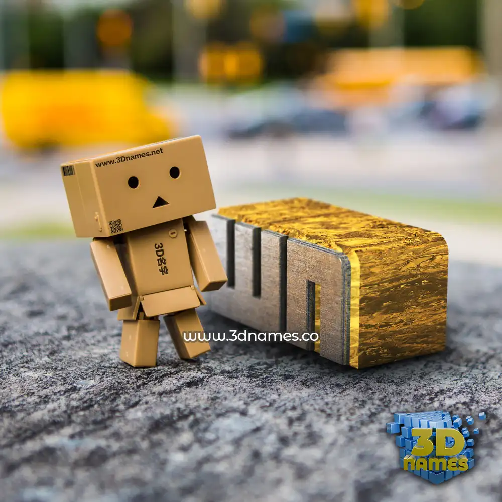 wn in Hello Danbo style - 3D name wallpaper
