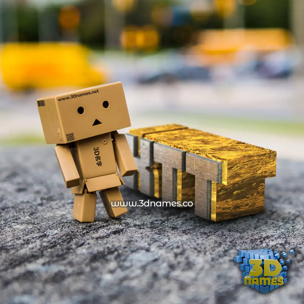 xtt in Hello Danbo style - 3D name wallpaper