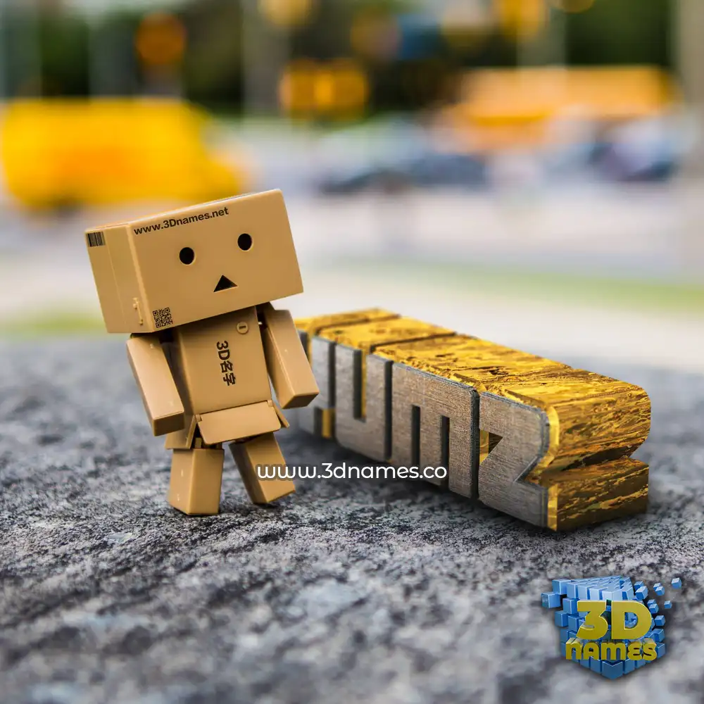 yumz in Hello Danbo style - 3D name wallpaper