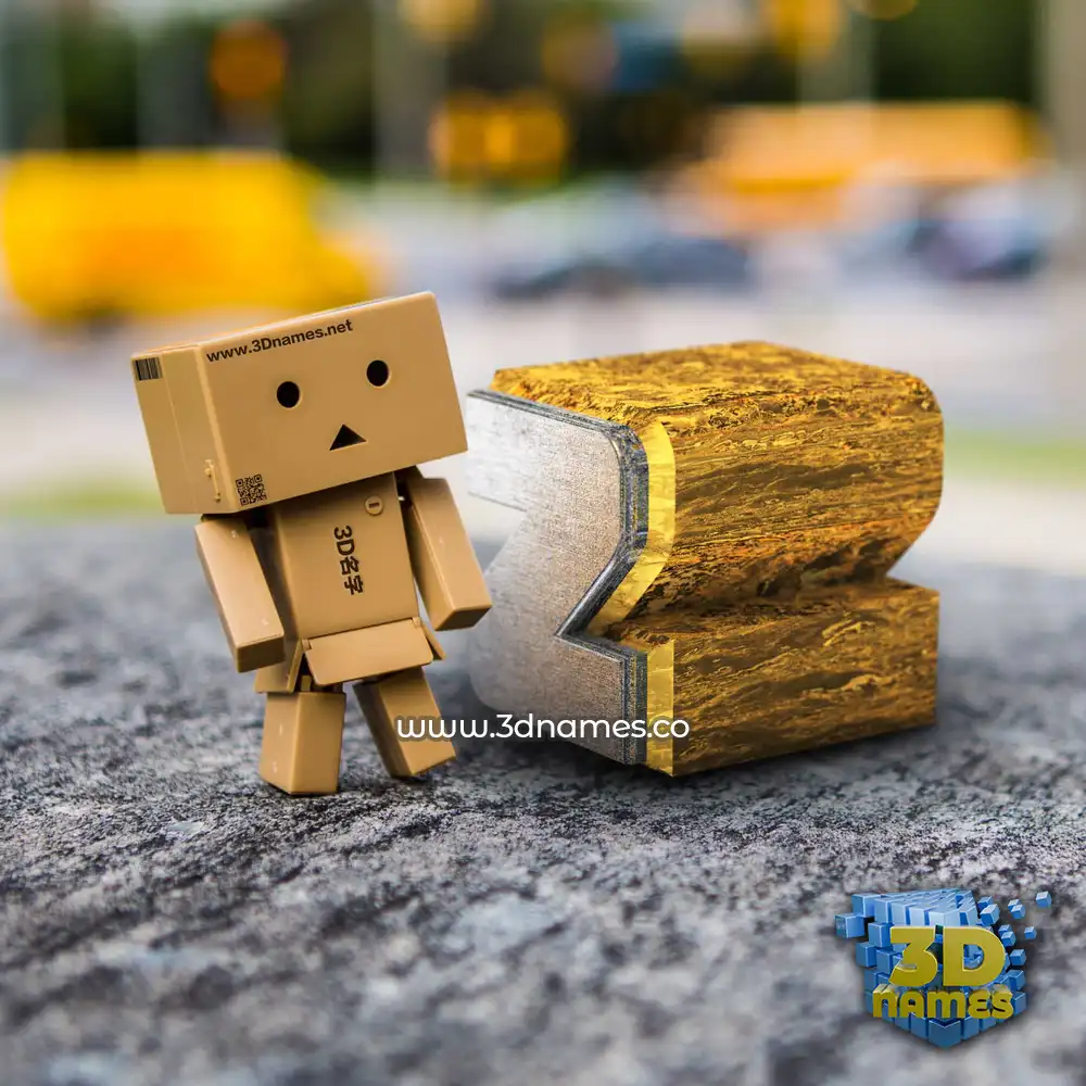 z in Hello Danbo style - 3D name wallpaper