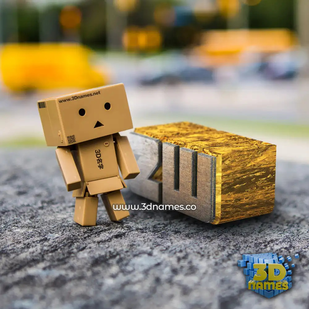 zw in Hello Danbo style - 3D name wallpaper