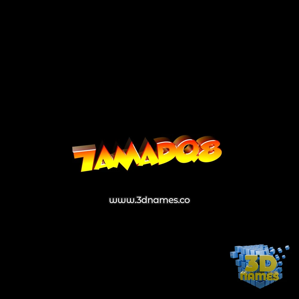 7amadq8 in Black Background style - 3D name wallpaper