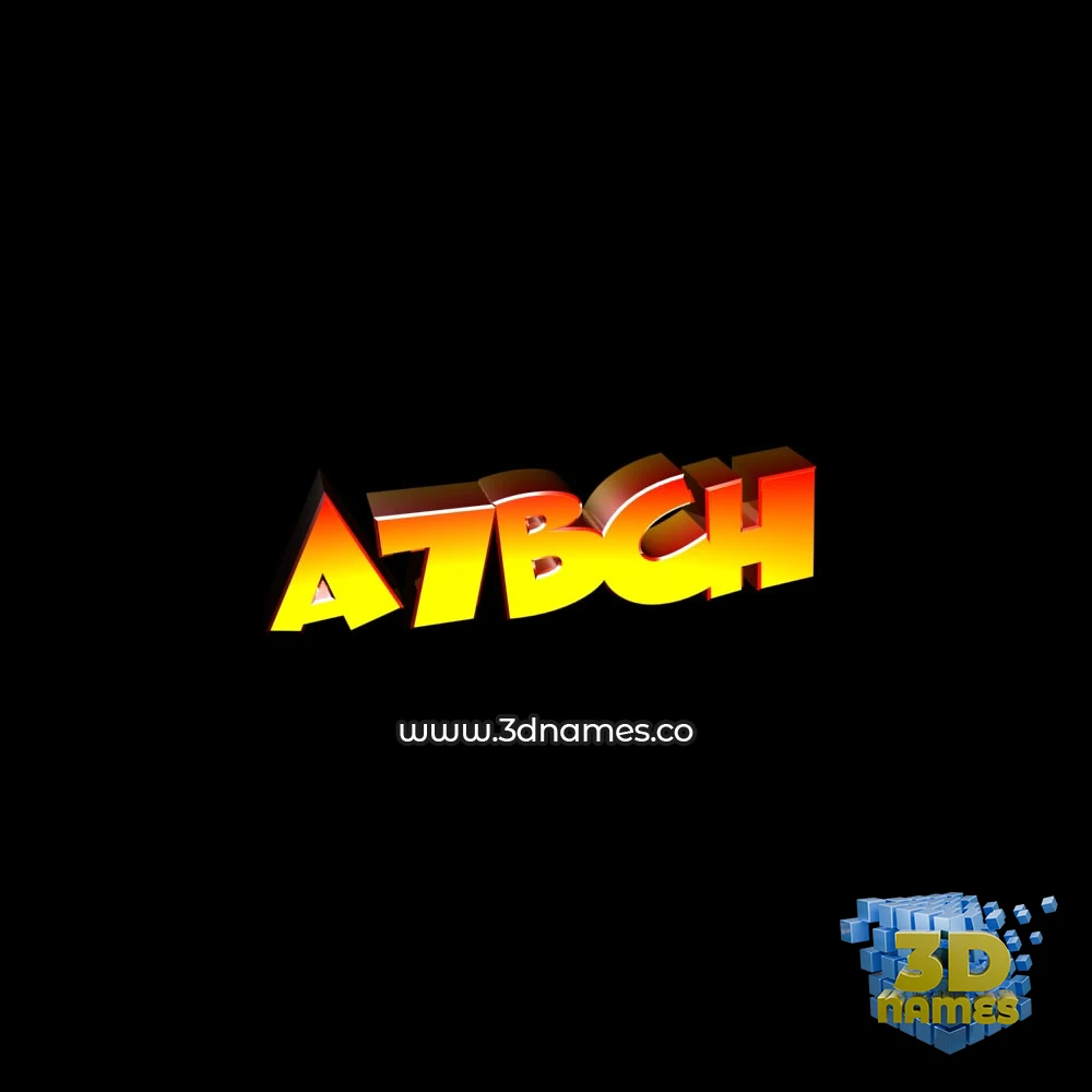 a7bch in Black Background style - 3D name wallpaper