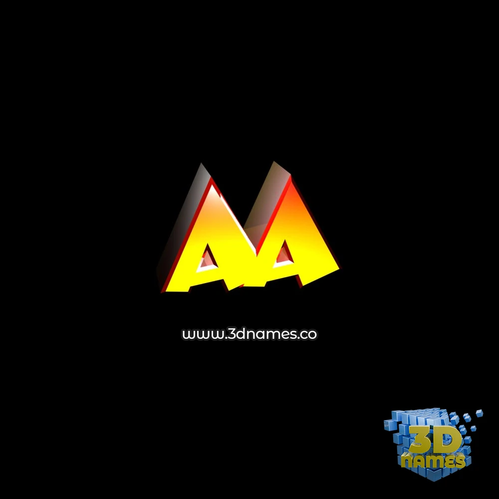 aa in Black Background style - 3D name wallpaper
