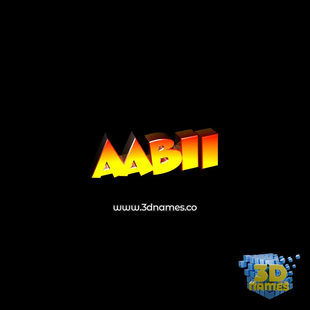 aabii in Black Background style - 3D name wallpaper
