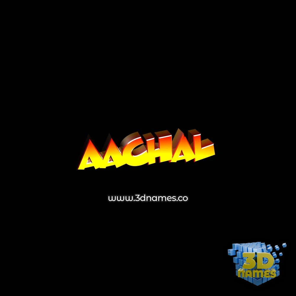 aachal in Black Background style - 3D name wallpaper