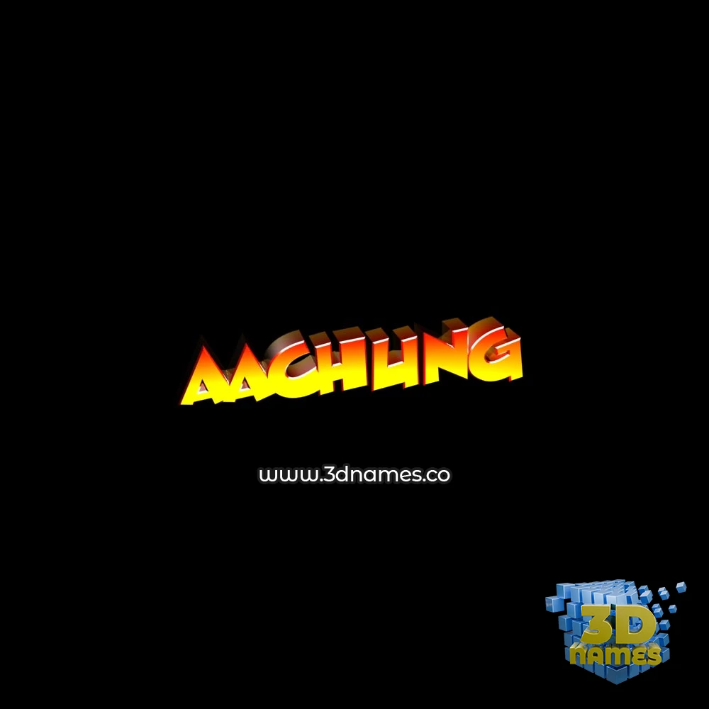 aachung in Black Background style - 3D name wallpaper