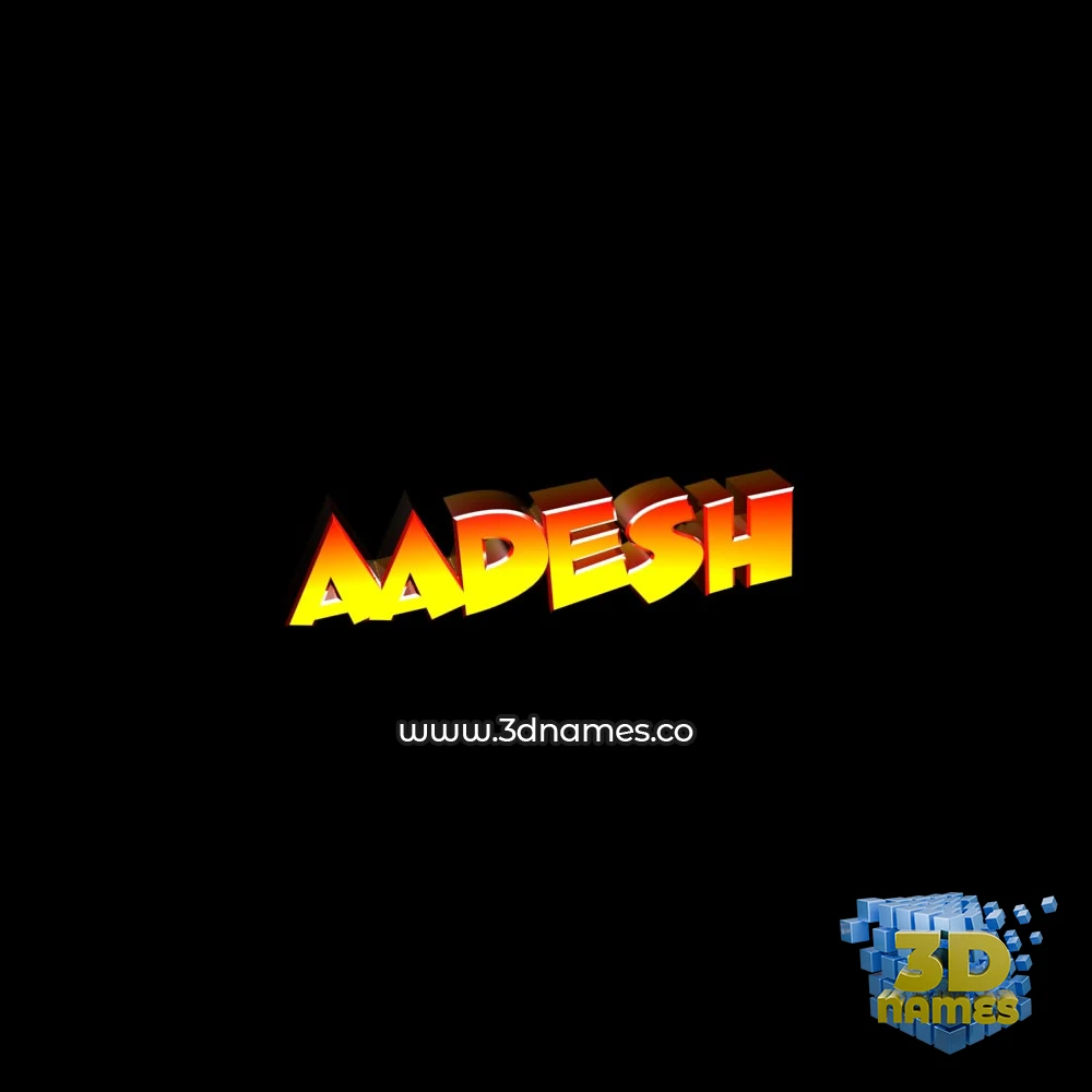 aadesh in Black Background style - 3D name wallpaper