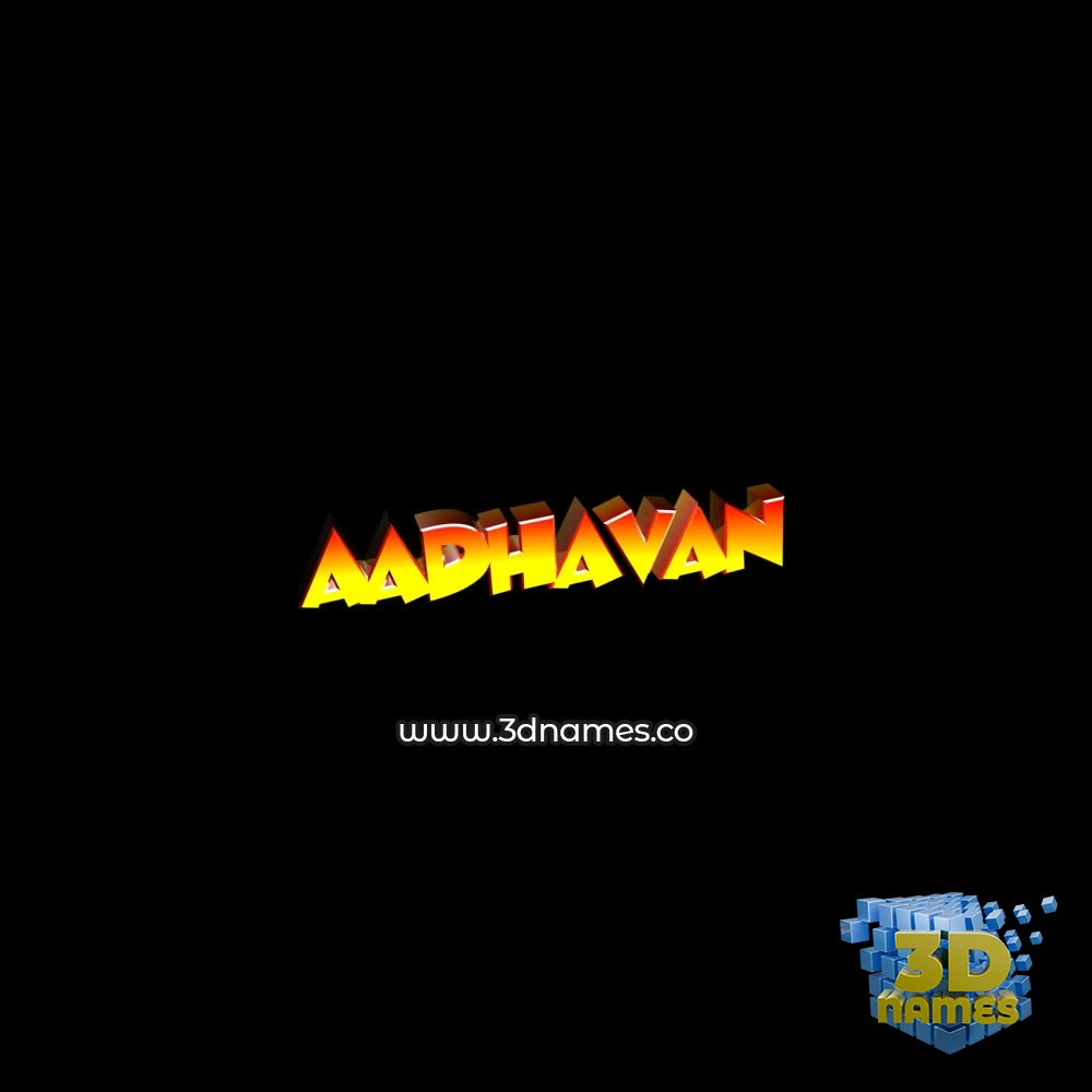aadhavan in Black Background style - 3D name wallpaper