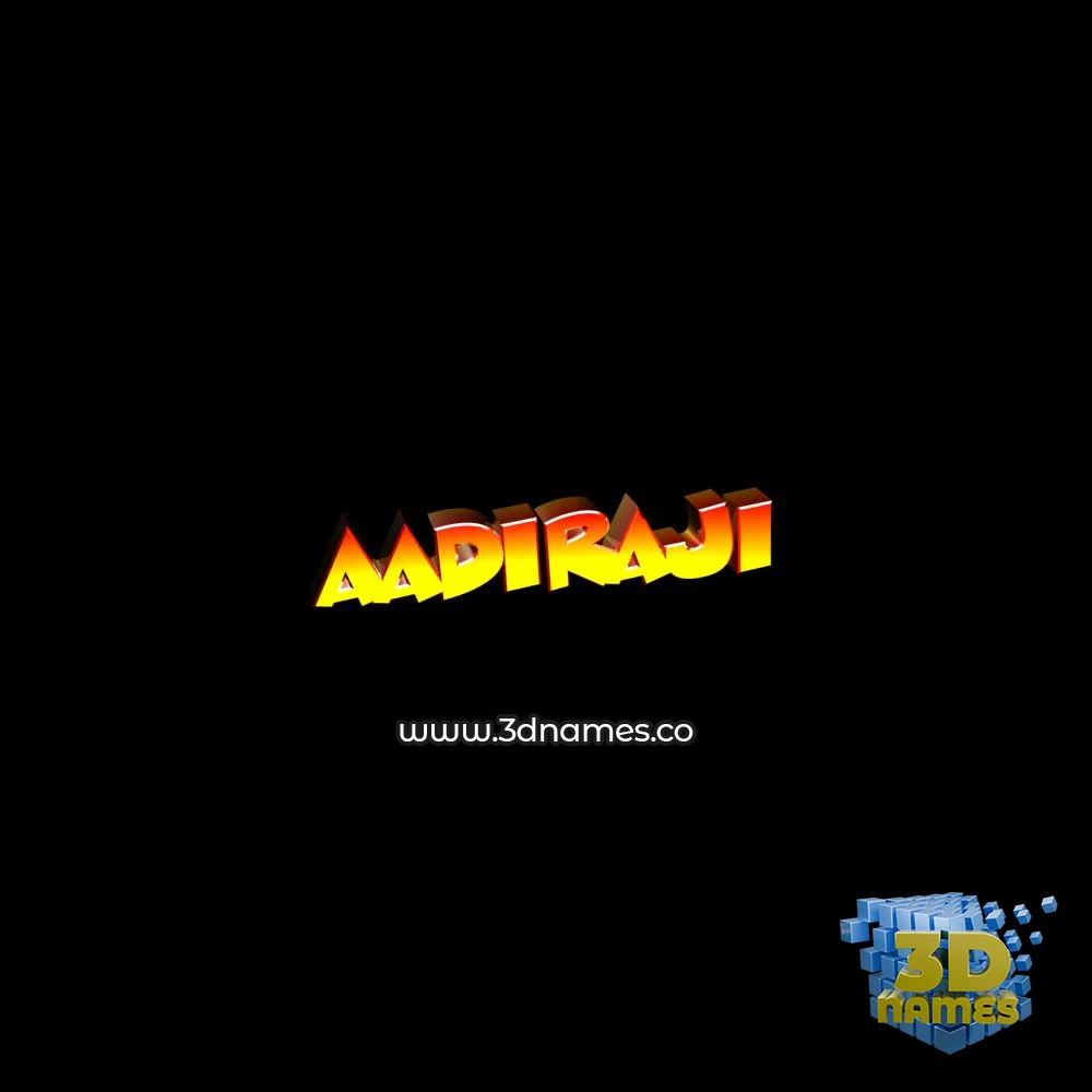 aadiraji in Black Background style - 3D name wallpaper